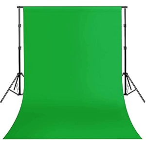 green screen with background stand 8x10 ft wide green backdrop with 9x9 ft backdrop stand kit includes carry bag
