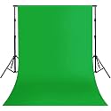 Green Screen with Background Stand, 8x14 Ft. Wide Green Backdrop with 9x9 Ft. Backdrop Stand Kit Includes Carry Bag