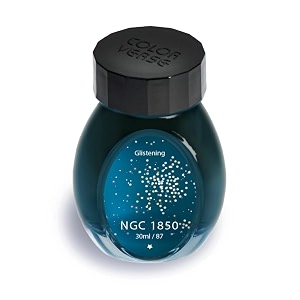 colorverse ngc 1850 turquoise blue shimmer ink  glistening series  30ml