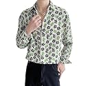 White Polyester Printed Men39s Shirt Mens