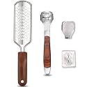 Colossal Foot Rasp & Wood Handle Callus Shaver (10 Replacement & 1 Foot File Heads), Pedicure Foot File Kit, Heel Scraper For Feet, Can be Used on Both Wet and Dry Feet