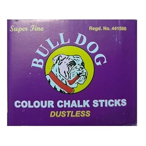 colour chalk pieces box - bull dog brand 1