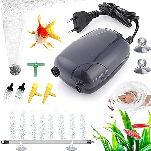 colourful - aquarium silent air pump  mini aeratoroxygen pump for aquarium fish tank or pond  with accessories 2way - 390 combo-1