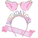 Colourful Headband Birthday Girls Glasses Sash Tiara Crown for Women