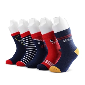 colourful socks for kids crew length soft pure cotton lightweight amp breathable 1 to 9 years pack of 5 designer socks