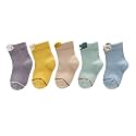 Colourful Socks for Kids, Crew length, Soft Pure Cotton, Lightweight &amp; Breathable, 1 to 9 Years, Pack of 5, Designer socks