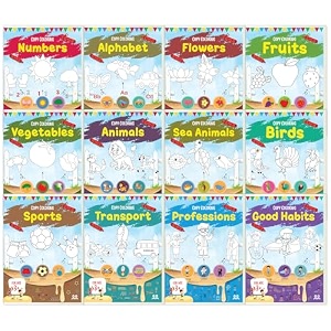 colouring book for kids  drawing book for kids set of 12 books  best selling coloring book in india  premium quality colour painting book  ages 2 - 6 years  two brothers publications