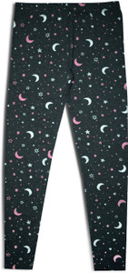 colours of cotton legging for girls black pack of 1