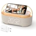 COLSUR Digital Alarm Clock with Wireless Charger and Bluetooth Speaker