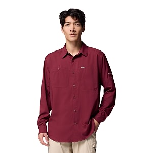 columbia men polyester loose omni-shade ridge utility lite hiking and trekking long sleeve shirt