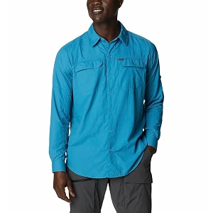 columbia mens silver ridge20 long sleeve shirt deep marine xxl