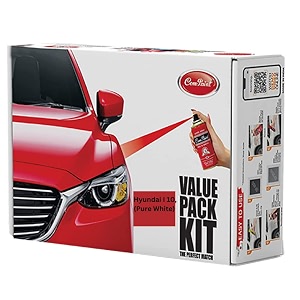 com-paint best car scratch remover kit - spray paint for hyundai i 10 rc colour pure white - made in india