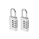 Combination Lock,4 Digit Gym Combination Padlock for School Lockers,Toolbox,Fence Gatev,Employee Locker(Silver 2-Pack)