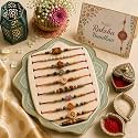 Combo of 10 Dora Rakhi Set for Brother, Bhaiya, Bhabhi for Rakhi/Rakshabandhan with Roli Chawal & Greeting Card | Premium Rakhi Hamper RKHMPR65