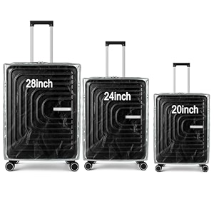 combo of 3 trolley bag coversuitcase bag coverwaterproof dustproof luggage coverszippered clear pvc suitcase covers protectors 28 inch 24 inch 20 inchheavy quality