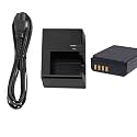 Combo LP-E10 Camera Charger with Rechargeable Battery Pack and Power Cable Compatible with Canon Camera EOS 1100D 1200D 1300D, Rebel T3 T5 T6, Kiss X50 X70 X80