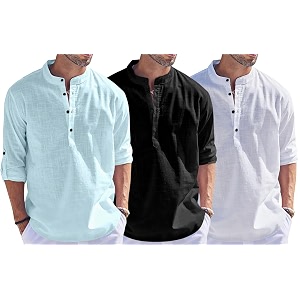Combo of Men Solid Cotton Blend Straight
