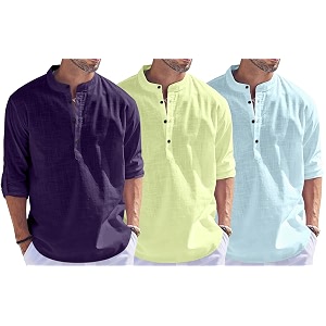 Combo of Men Solid Cotton Blend Straight
