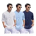 Combo of Men Solid Cotton Blend Straight