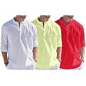 Combo of Men Solid Cotton Blend Straight