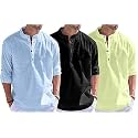 Combo of Men Solid Cotton Blend Straight