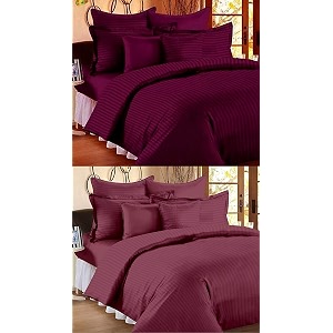 Combo Pack of 2 Cotton Satin Stripes