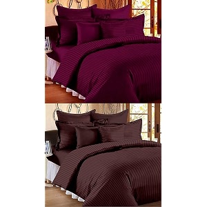 Combo Pack of 2 Cotton Satin Stripes