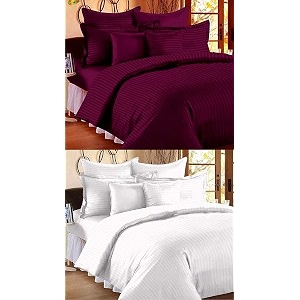 Combo Pack of 2 Cotton Satin Stripes
