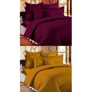 Combo Pack of 2 Cotton Satin Stripes