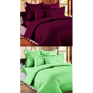 Combo Pack of 2 Cotton Satin Stripes