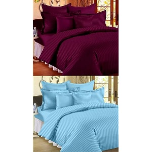 Combo Pack of 2 Cotton Satin Stripes