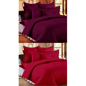 Combo Pack of 2 Cotton Satin Stripes