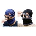 Combo Pack of 2 Woolen Cap Neck Warmer Set for Men and Women Winter Warm Hat & Muffler Set Free Size Unisex Winter Accessories
