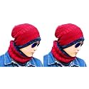 Combo Pack of 2 Woolen Cap Neck Warmer Set for Men and Women Winter Warm Hat & Muffler Set Free Size Unisex Winter Accessories
