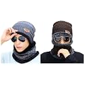 Combo Pack of 2 Woolen Cap Neck Warmer Set for Men and Women Winter Warm Hat &amp; Muffler Set Free Size Unisex Winter Accessories