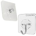 COMBO PACK 20 Pcs Adhesive Wall Hooks for Hanging | PVC Hook for Wall Hanging Without Drill | Sticky Hooks for Wall Heavy Duty | Adhesive Wall Hook | Kitchen Tools | Home Decor (20 Pack, Flower Hook)