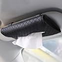 Combo Pack of Car Accessories Car Sun Visor Organizer Sunglass Pen Card Small Document Storage with Zipper Net and Car Tissue Holder,Napkin Holder Tissue Case for Car