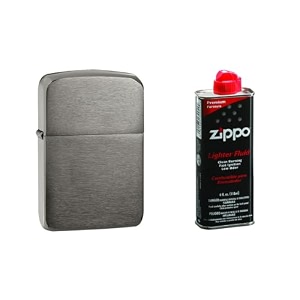 combo of zippo black ice 1941 replica windproof pocket lighter and 4 oz premium lighter fluid