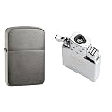 Combo of Zippo Black Ice 1941 Replica Windproof Pocket Lighter and Single Torch Butane Insert