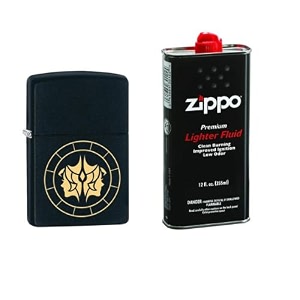 combo of zippo gemini zodiac sign design windproof pocket lighter and 12 oz premium lighter fluid