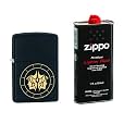 Combo of Zippo Gemini Zodiac Sign Design Windproof Pocket Lighter and 12 oz. Premium Lighter Fluid