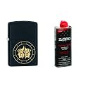 Combo of Zippo Gemini Zodiac Sign Design Windproof Pocket Lighter and 4 oz. Premium Lighter Fluid