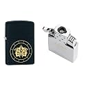 Combo of Zippo Gemini Zodiac Sign Design Windproof Pocket Lighter and Single Torch Butane Insert