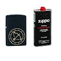Combo of Zippo Sagittarius Zodiac Sign Design Windproof Pocket Lighter and 12 oz. Premium Lighter Fluid