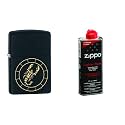 Combo of Zippo Scorpio Zodiac Sign Design Windproof Pocket Lighter and 4 oz. Premium Lighter Fluid