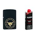 Combo of Zippo Taurus Zodiac Sign Design Windproof Pocket Lighter and 4 oz. Premium Lighter Fluid