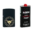 Combo of Zippo Taurus Zodiac Sign Design Windproof Pocket Lighter and 12 oz. Premium Lighter Fluid