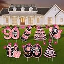 ComboJoy 90th Birthday Decorations for Women 7 Pcs with LED Lights