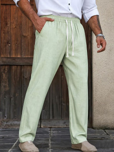 COMBRAIDE Solid Men Light Green Track Pants