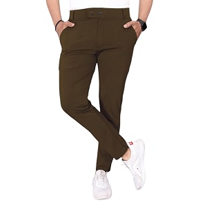 COMBRAIDED Mens Slim Fit Stretchable Casual Trousers